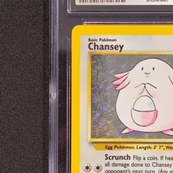 Chansey 3/102 1999 Pokemon Base Set - Unlimited Rare Holo CGC 6.5 - Image 3