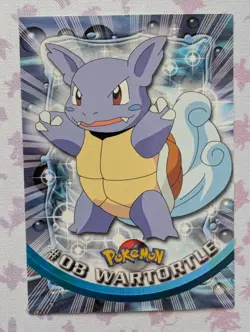 1999 Topps Pokemon TV Animation Edition Series 1 #8 Wartortle Blue Topps Logo - Image 1