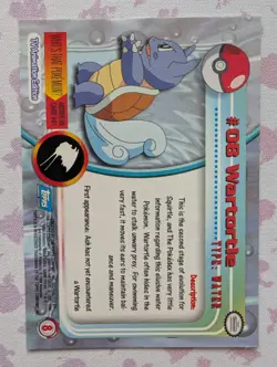 1999 Topps Pokemon TV Animation Edition Series 1 #8 Wartortle Blue Topps Logo - Image 2