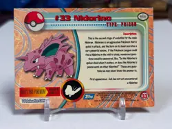 1999 Topps Pokemon #33 Nidorino (TV Animation Series 1) 1st Print Blue Logo NM - Image 2
