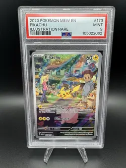 2023 POKEMON MEW EN-151 ILLUSTRATION RARE #173 PIKACHU PSA 9 - Image 1