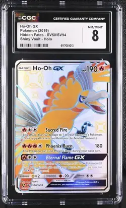 Pokemon Ho-Oh GX 2019 Hidden Fates SV50/SV94 Shiny Vault Holo CGC 8 - Image 1