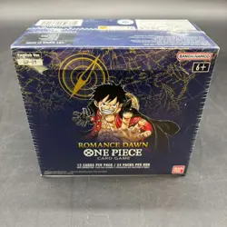 One Piece EN OP-01 Romance Dawn Blue Bottom Booster Box Sealed w/ Acrylic Case - Image 1