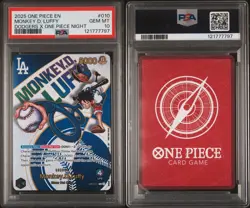 2025 DODGERS X ONE PIECE NIGHT PROMO #010 MONKEY D. LUFFY PSA 10 Ohtani Cert No. - Image 3