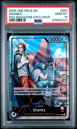 2025 One Piece Promos Shanks PSA Magazine Exclusive PSA 10 #001 - Image 1