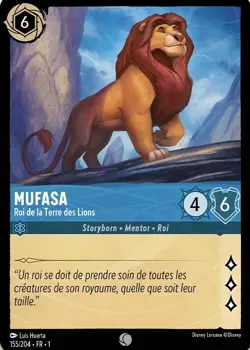 155/204 FR | Mufasa, Roi de la Terre des Lions | carte Disney Lorcana (2023) - Image 1