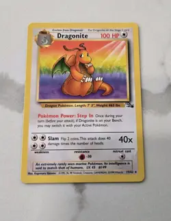 Pokemon TCG 1999 Fossil Dragonite Card 19/62 Non-Holo Rare Condition - Image 1