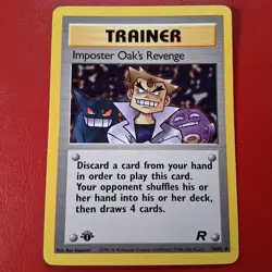 Imposter Oak's Revenge 76/82 Team Rocket Regular First Edition Pokemon CARD LP - Image 1
