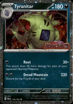 Tyranitar (Paldea Evolved Stamp) Promo Cards & Products 135/193 NM - Image 1