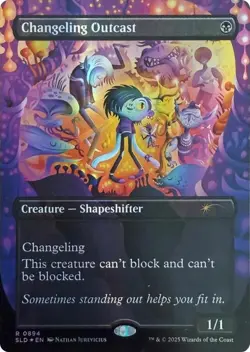 NM Double Rainbow Foil Changeling Outcast SLD #894 Secret Lair Everyones Invited - Image 1
