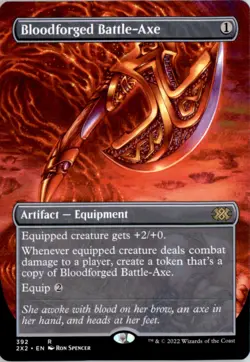 Bloodforged Battle-Axe (Borderless) Double Masters 2022 2X2 Normal NM - Image 1
