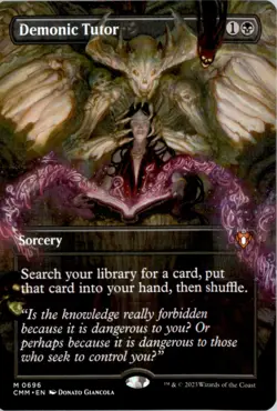 Demonic Tutor (Borderless) Commander Masters CMM Normal NM - Image 1