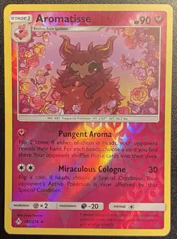 Aromatisse Reverse Holo Rare 142/214 Pokemon TCG Sun & Moon Unbroken Bonds NM - Image 2