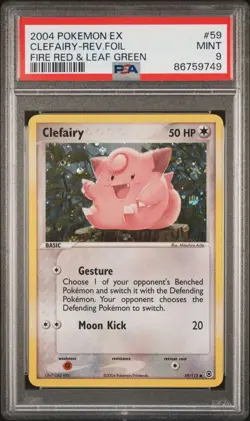 Pokemon PSA 9 MINT Clefairy 59/112 EX FireRed & LeafGreen Reverse Holofoil 2004 - Image 1