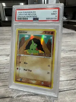 PSA 9 Mint Pokemon 2006 Ex Dragon Frontiers Larvitar Reverse Rev Foil Holo #51 - Image 2