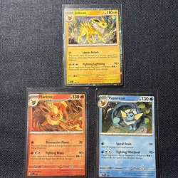 Pokemon TCG Eeveelution Promo Set | Flareon Vaporeon Jolteon | Cosmo Holo Lot NM - Image 1