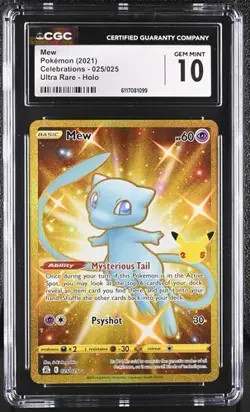 Pokemon Mew 2021 Celebrations 025/025 Ultra Rare Holo CGC 10 - Image 1