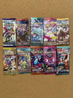 Pokemon TCG Korean Booster Pack Lot Of 10, SEALED - Image 1