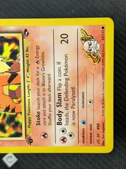 Blaine’s Growlithe 62/132 - Gym Challenge 1st Edition Pokemon TCG NM - Image 5