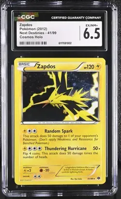 Pokemon Zapdos 2012 Next Destinies 41/99 Cosmos Holo CGC 6.5 - Image 1