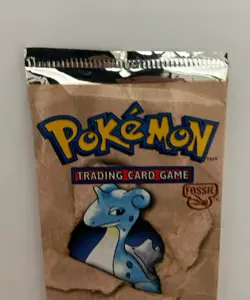 Pokemon WOTC Fossil Unlimited Booster Pack Vintage Sealed TCG Lapras - Image 2