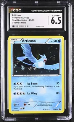 Pokemon Articuno 2012 Next Destinies 27/99 Cosmos Holo CGC 6.5 - Image 1