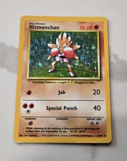 Hitmonchan 7/102 Holo Rare Unlimited WOTC Pokemon Base Set - Image 1