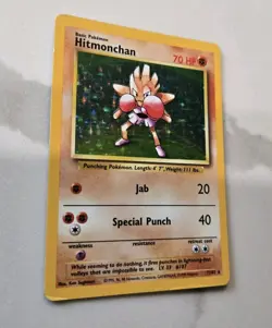 Hitmonchan 7/102 Holo Rare Unlimited WOTC Pokemon Base Set - Image 3