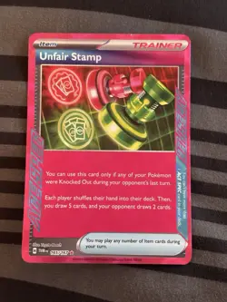 Twilight Masquerade Unfair Stamp 165/167 Holo Ace Rare Pokemon TCG - Image 3