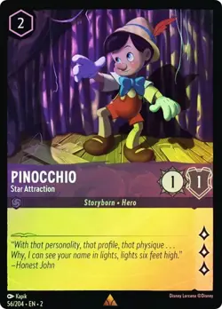 Pinocchio Star Attraction 56/204 Disney Lorcana Cold Foil Rise of the Floodborn - Image 1