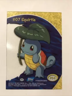 2000 Topps Pokemon #07 Squirtle Blue Logo TV Animation Clear Card #PC4 - Image 1