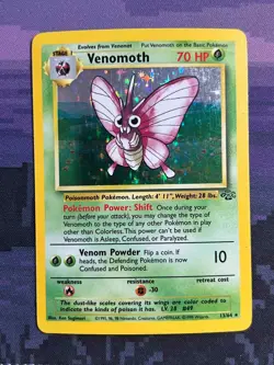 Venomoth 13/64 Pokemon Jungle Rare Moderately Played Card MP 1 - Image 1