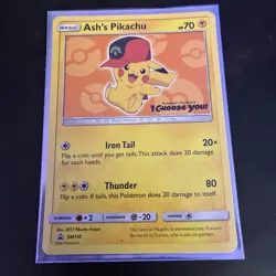 Pokemon Ash's Pikachu SM110 SM Promo 2017 Regular Basic Card - Image 1