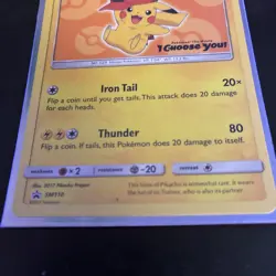 Pokemon Ash's Pikachu SM110 SM Promo 2017 Regular Basic Card - Image 2