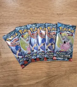 (Lot of 6) Pokemon Booster Packs Pokemon Scarlet & Violet Journey Together #7 - Image 1