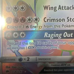 Pokemon Charizard GX Full Art Holo Rare Dragon 158/147 250 HP Pokemon TCG Card - Image 3