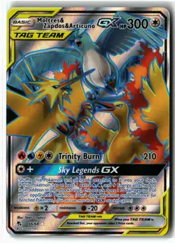 Moltres & Zapdos & Articuno GX ⭐ 66/68 Holo Rare Ultra Hidden Fates Pokemon NM - Image 1