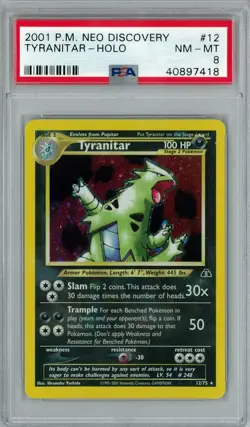 Pokemon Neo Discovery Tyranitar 12/75 PSA 8 - Image 1