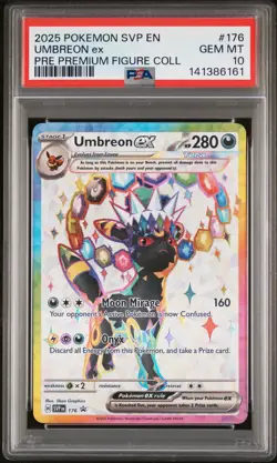 2025 POKEMON SVP EN-SV BLACK STAR PROMO #176 UMBREON EX PSA 10 - Image 1
