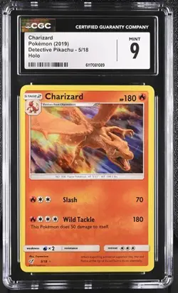Pokemon Charizard 2019 Detective Pikachu 5/18 Holo CGC 9 - Image 1