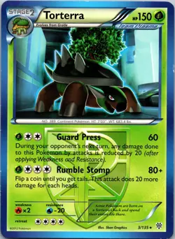 Torterra (Team Plasma) 3/135 Rare Plasma Storm LP Pokemon TCG - Image 1