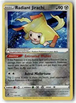 Radiant Jirachi ⭐ 120/195 Holo Radiant Rare Silver Tempest 2022 Pokemon NM - Image 1