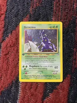 1st Edition Heracross 6/111 Rare Holo - Neo Genesis- Pokemon 2000 WOTC Vintage - Image 2