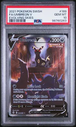 Pokemon Umbreon V 189/203 SWSH07 Evolving Skies Full Art Ultra Rare PSA 10 - Image 1