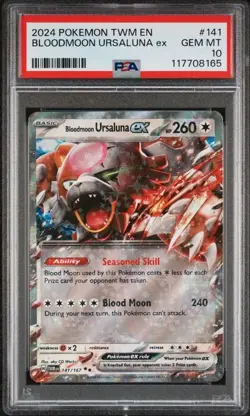 Bloodmoon Ursaluna ex 141/167 Sv06: Twilight Masquerade Holo PSA 10 Pokemon - Image 1