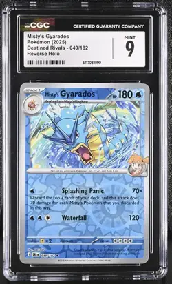 Pokemon Misty's Gyarados 2025 Destined Rivals 049/182 Reverse Holo CGC 9 - Image 1
