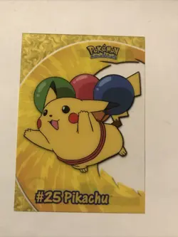 #25 Flying Pikachu PC1 Transparent Clear Vintage Blue Label Topps Pokemon - Image 2