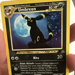 Pokemon Umbreon Neo Discovery Holo Rare 13/75 80 HP Stage 1 with swirl 🌀 - Image 1