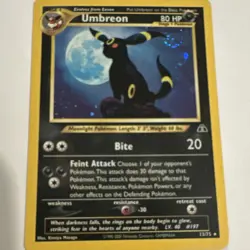 Pokemon Umbreon Neo Discovery Holo Rare 13/75 80 HP Stage 1 with swirl 🌀 - Image 3