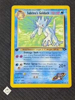 Sabrina's Golduck 30/132 - Gym Challenge 1st Edition Rare Pokemon TCG NM - Image 1